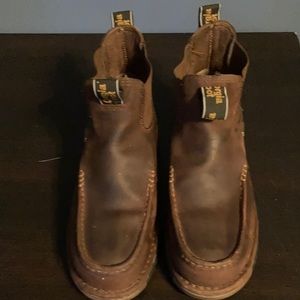 Georgia Boot rugged slip on leather outdoor boots.